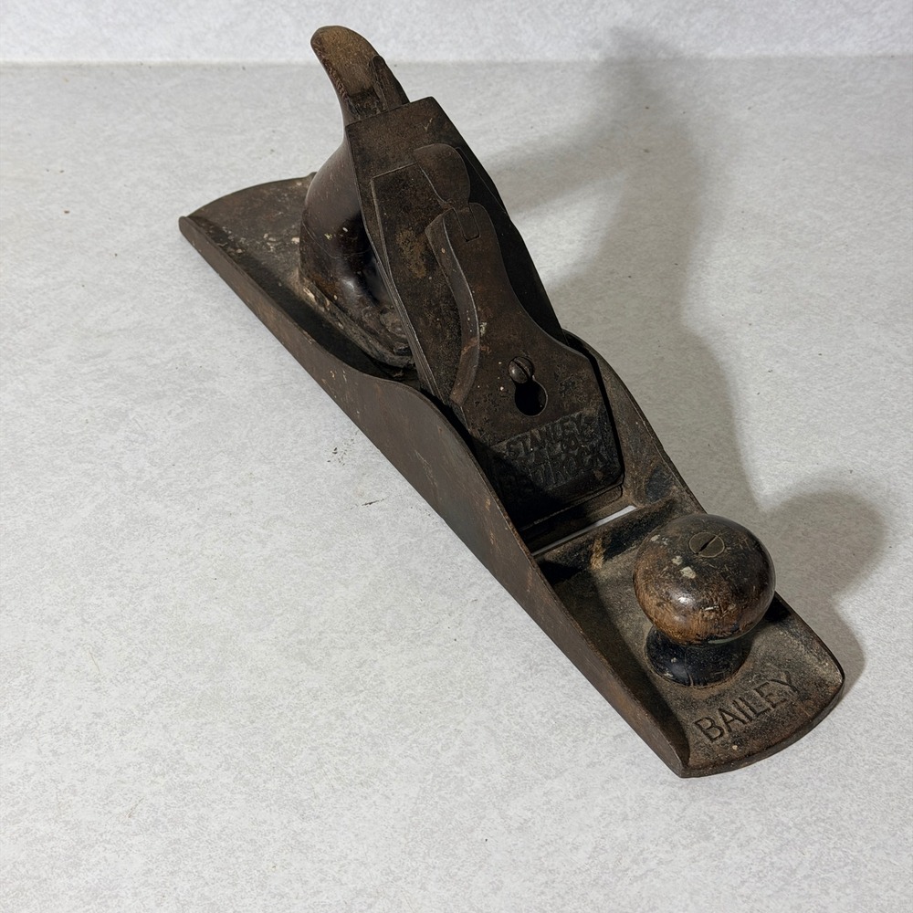Vintage Stanley Bailey No 5 Jack Plane Corrugated Sole Bed Rock Lever Cap 14in